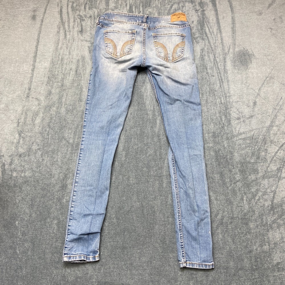 Hollister Super Skinny Jeans Women 1S 25x29 Blue Denim Cotton Stretch Distressed